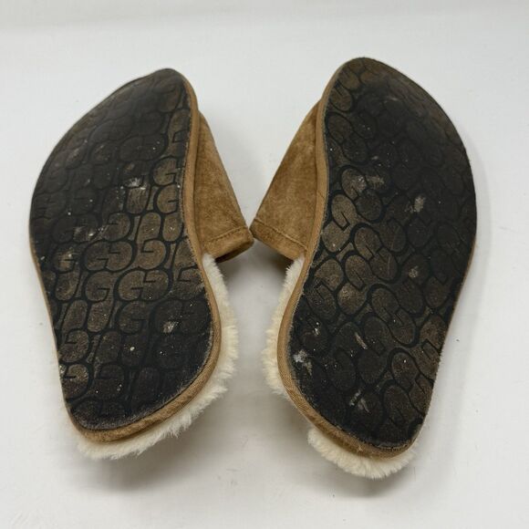 UGG Scuff Slippers Mens 11 Chestnut Brown Suede Shearling Slip On Comfort 5776 main image 13